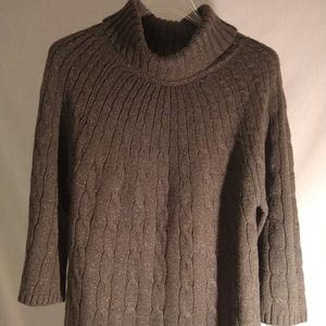 ALFANI METALLIC CABLE KNIT 3/4 LENGTH SLEEVE SWEATER (* EXCELLENT CONDITION *)